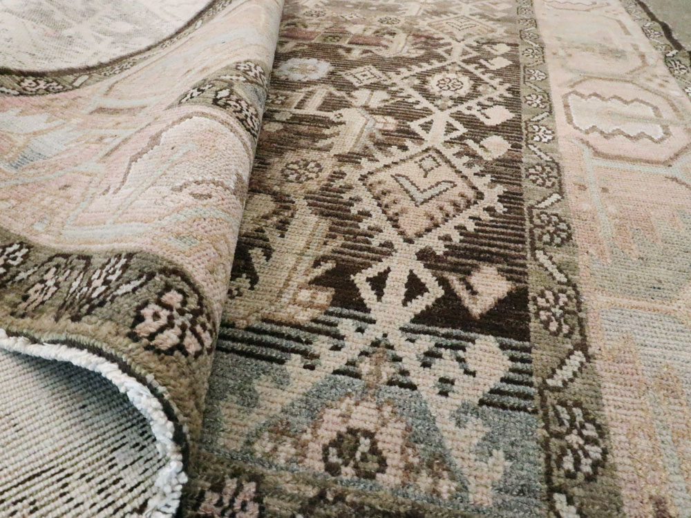 Vintage Persian Malayer Wide Gallery Runner, No.21602 - Gss