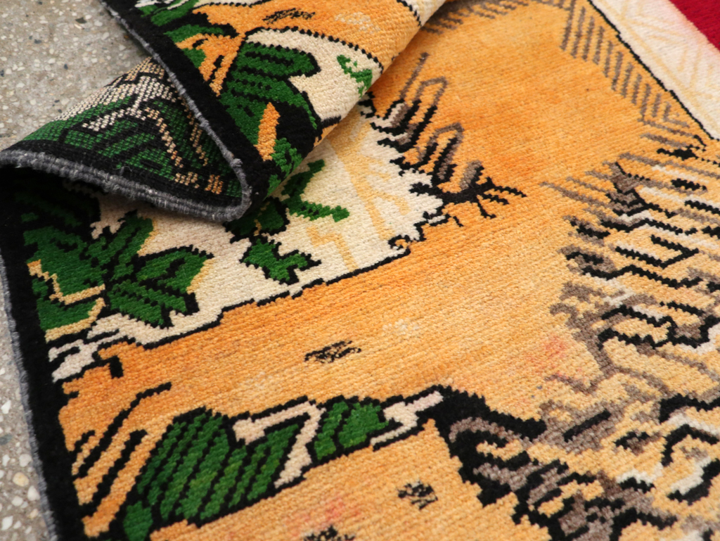 Vintage Persian Kurdish Pictorial Rug, No.21667 - Gss