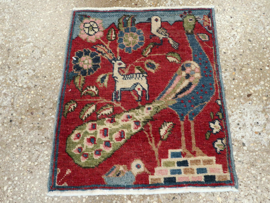 Vintage Persian Tabriz Pictorial Rug (Pair: 2 of 2), No.21679 - Gss