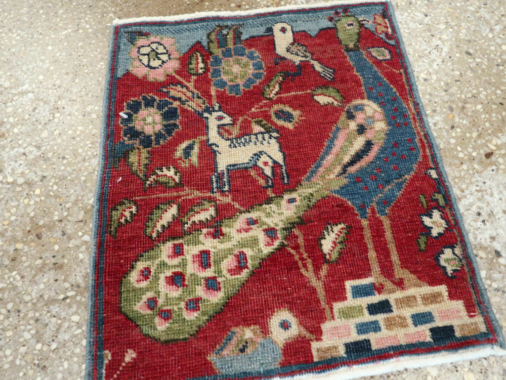 Vintage Persian Tabriz Pictorial Rug (Pair: 2 of 2), No.21679 - Gss