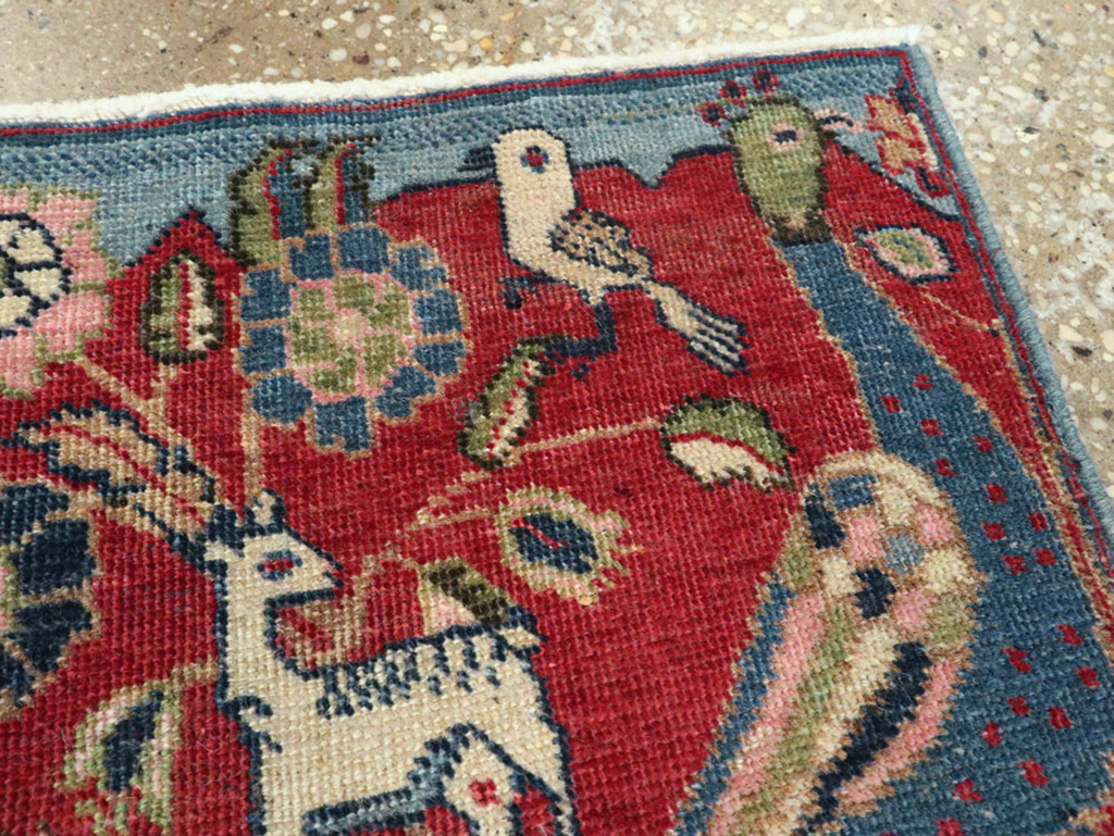 Vintage Persian Tabriz Pictorial Rug (Pair: 2 of 2), No.21679 - Gss