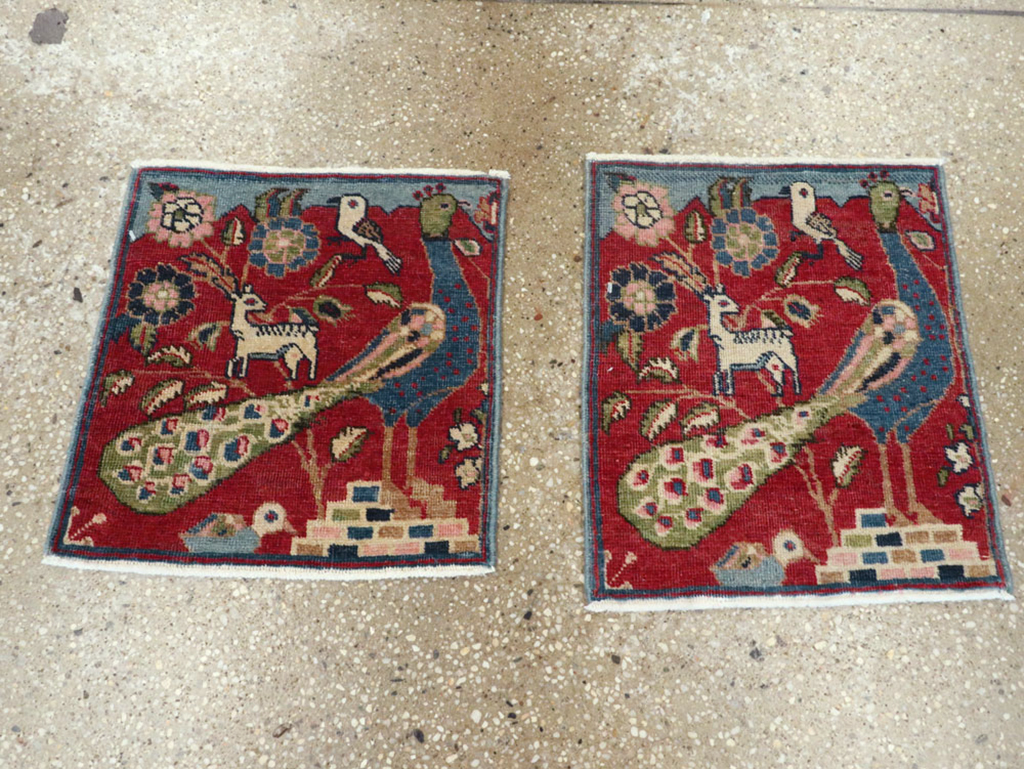 Vintage Persian Tabriz Pictorial Rug (Pair: 2 of 2), No.21679 - Gss