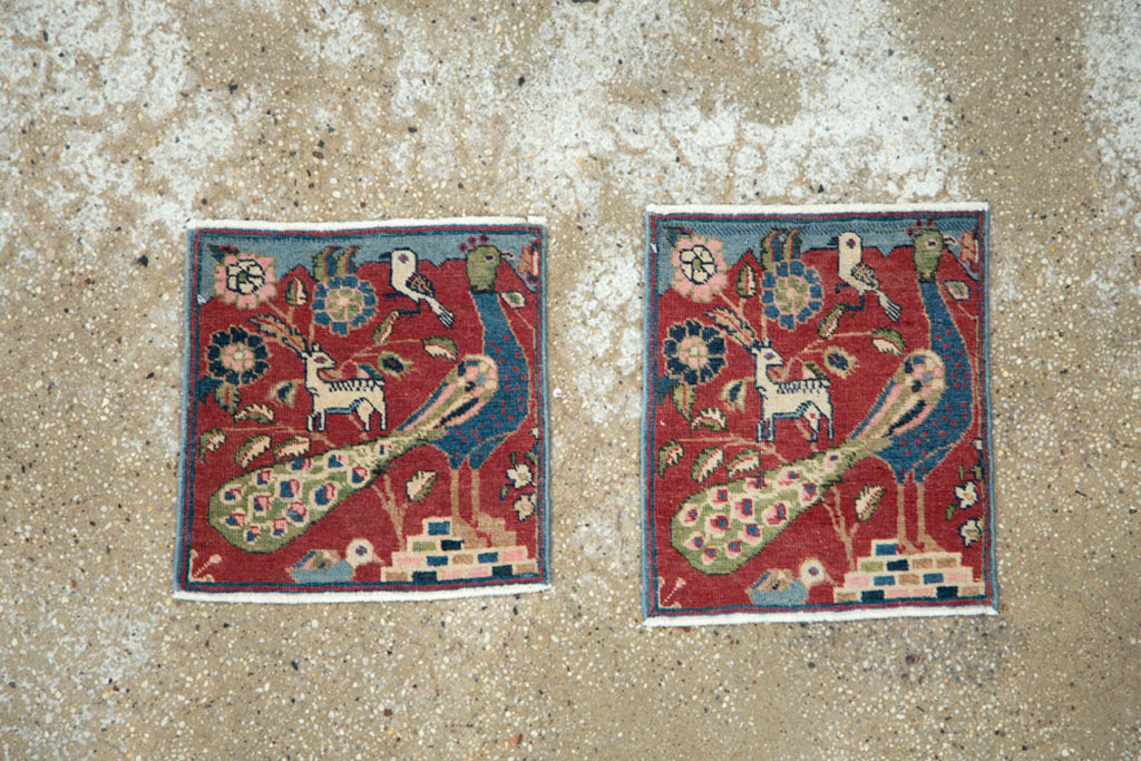 Vintage Persian Tabriz Pictorial Rug (Pair: 2 of 2), No.21679 - Gss