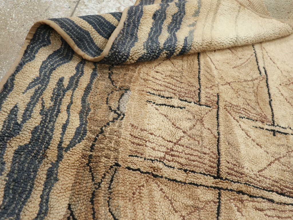 Vintage American Hooked Pictorial Accent Rug, No.21698 - Gss