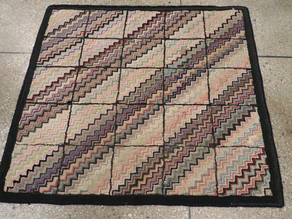 Antique American Hook Rug, No.21699 - Gss