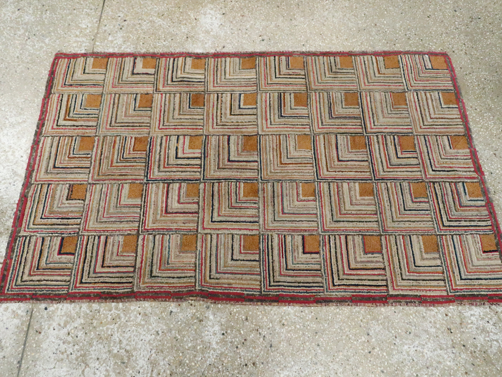 Antique American Hook Rug, No.21700 - Gss