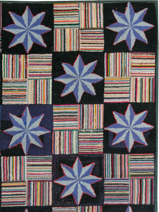 Antique American Hook Rug, No.21702 - Gss