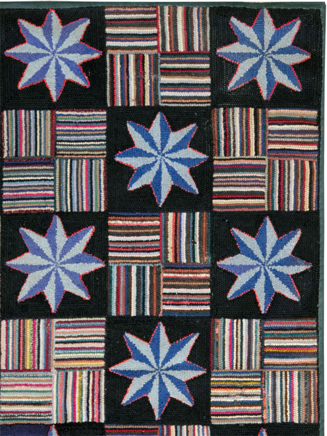 Antique American Hook Rug, No.21702 - Gss