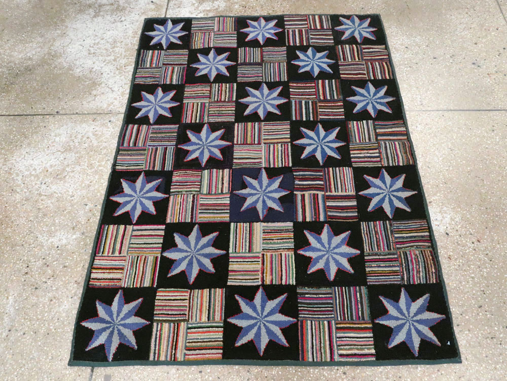 Antique American Hook Rug, No.21702 - Gss