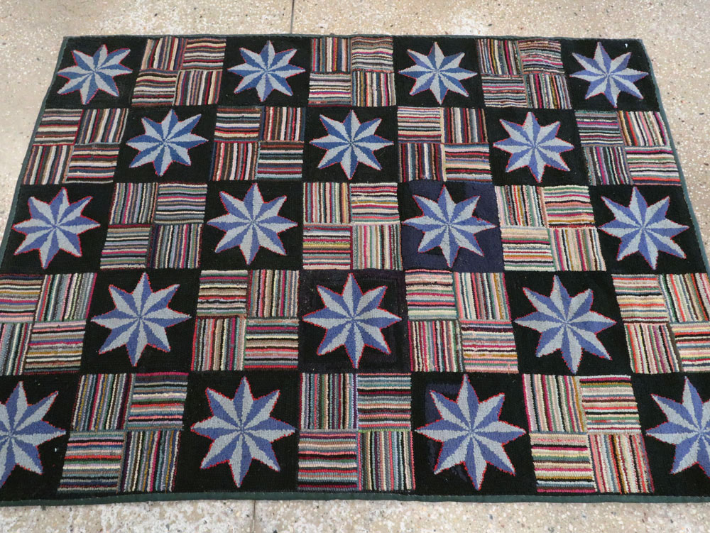 Antique American Hook Rug, No.21702 - Gss