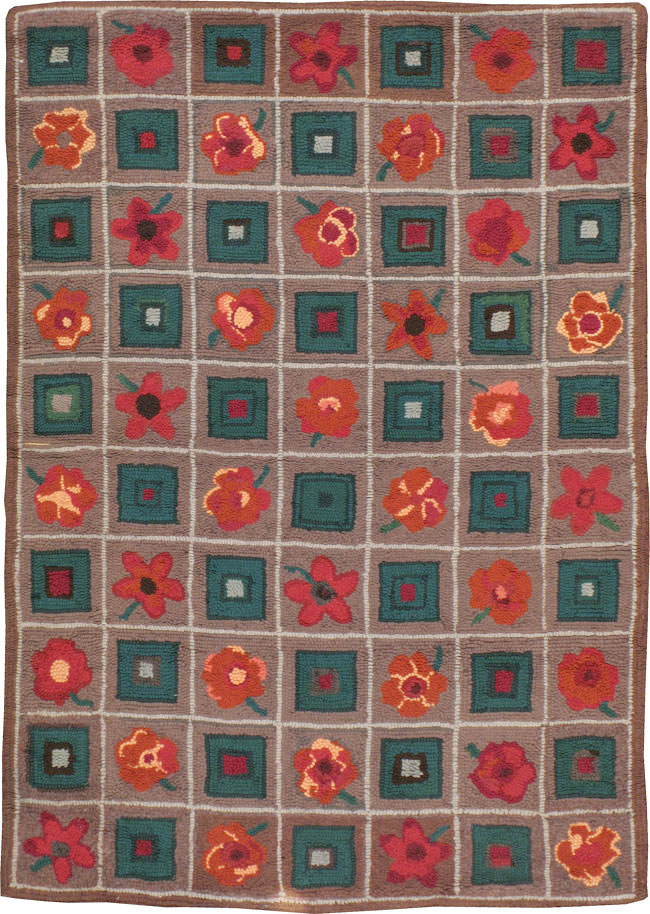 Vintage America Hook Rug, No.21707 - Gss