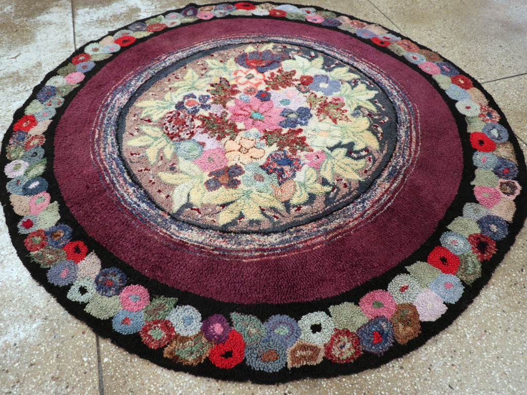 Antique American Hook Rug, No.21716 - Gss