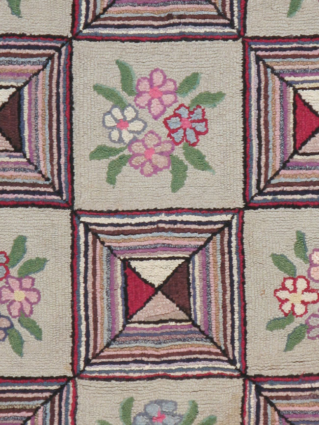 Vintage American Hook Rug, No.21718 - Gss