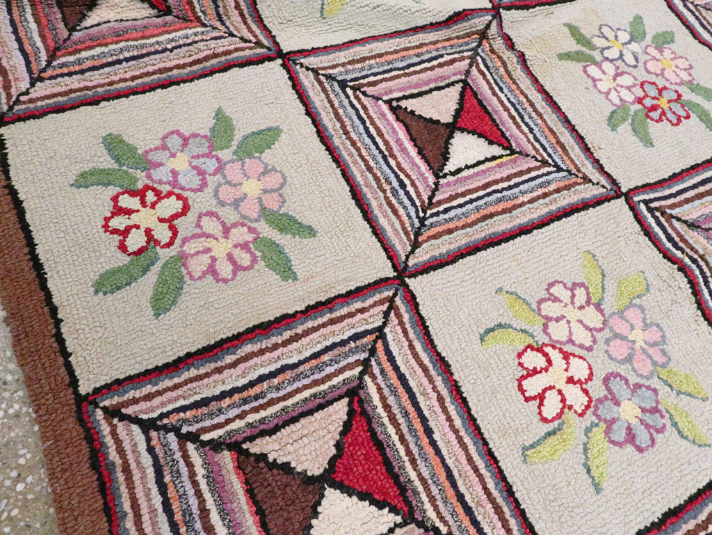 Vintage American Hook Rug, No.21718 - Gss