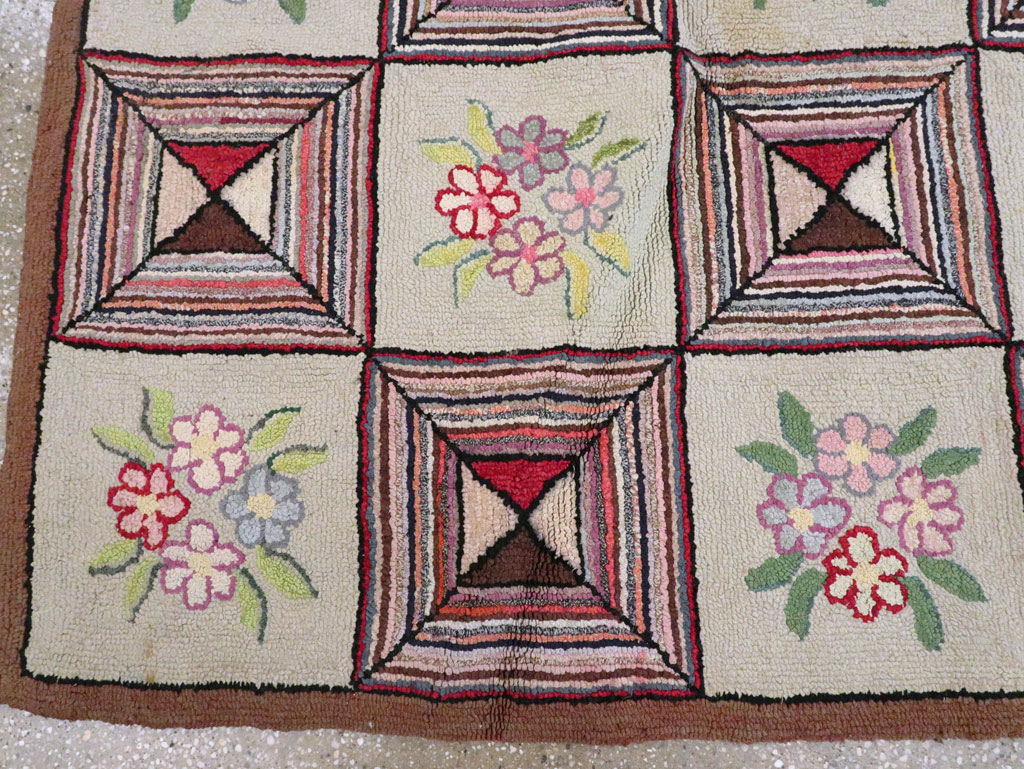 Vintage American Hook Rug, No.21718 - Gss