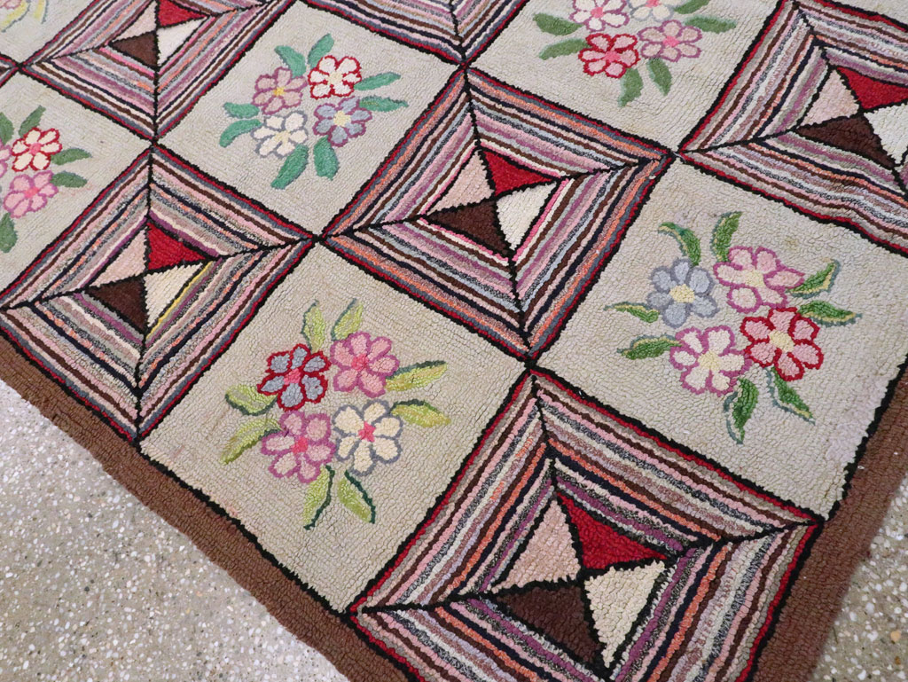 Vintage American Hook Rug, No.21718 - Gss