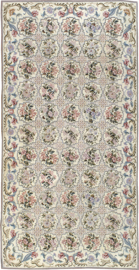Antique English Needle-Point Carpet, No.21722 - Gss