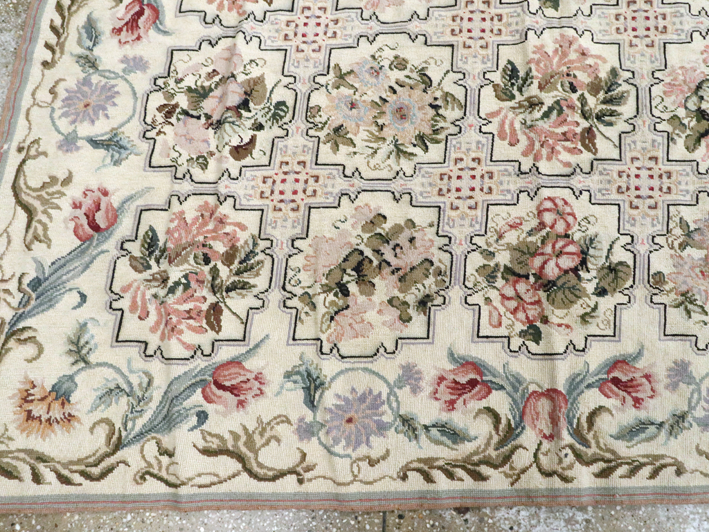 Antique English Needle-Point Carpet, No.21722 - Gss