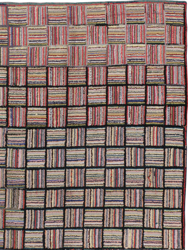 Antique American Hook Rug, No.21723 - Gss