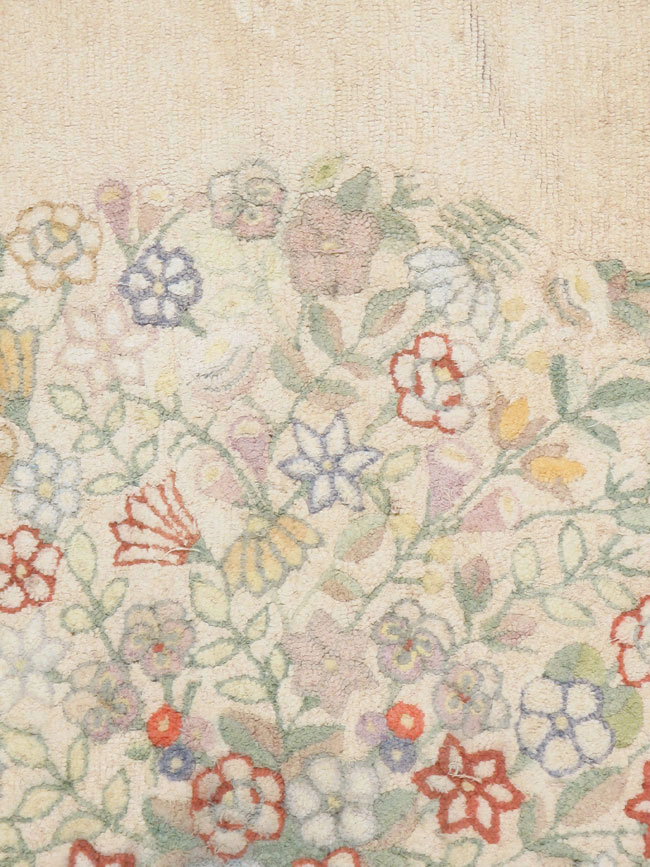 Vintage American Hooked Round Room Size Carpet, No.21726 - Gss