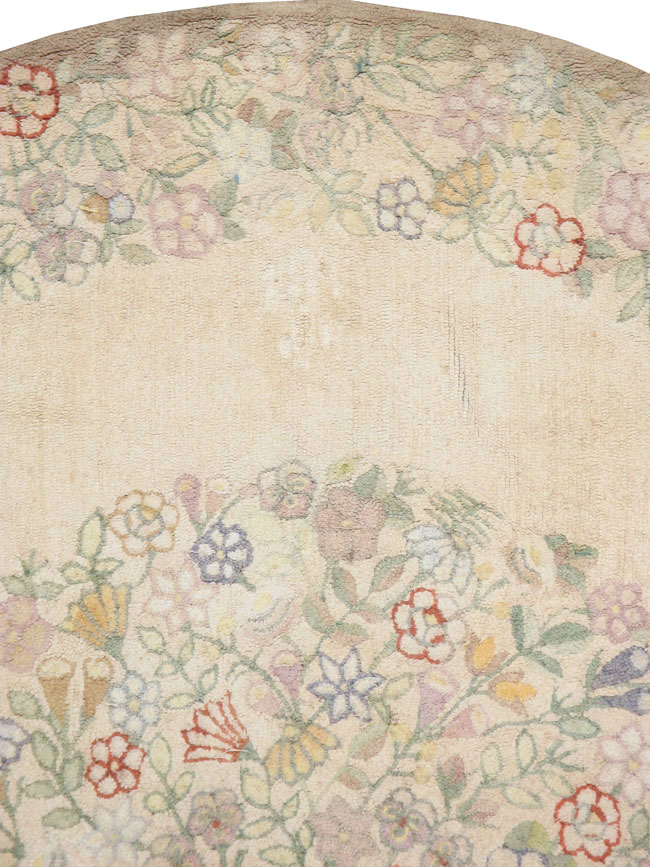 Vintage American Hooked Round Room Size Carpet, No.21726 - Gss