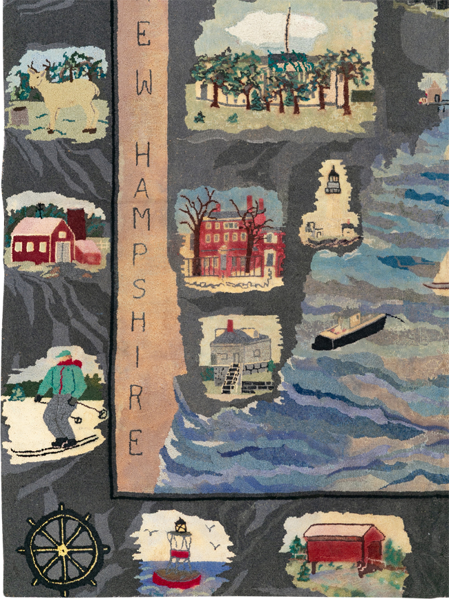 Vintage American Hook Pictorial Carpet, No.21727 - Gss