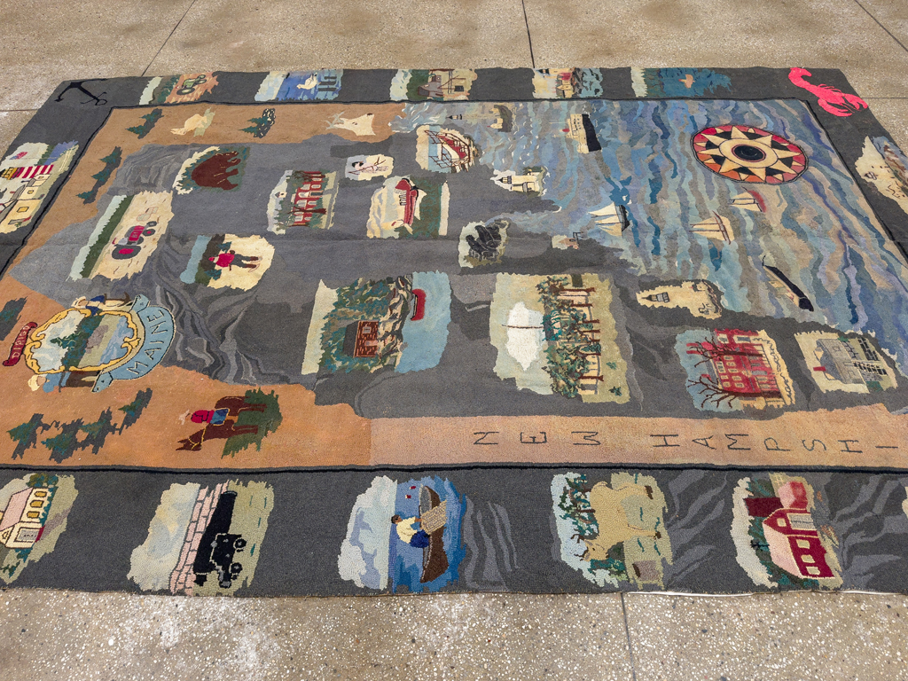 Vintage American Hook Pictorial Carpet, No.21727 - Gss