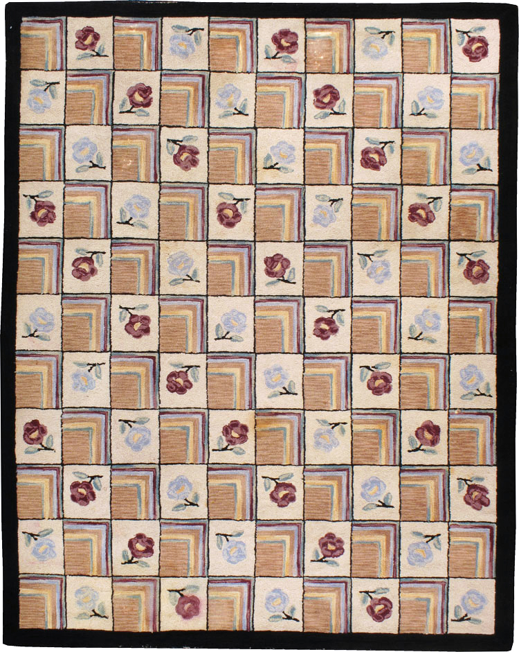 Vintage American Hook Rug, No.21736 - Gss