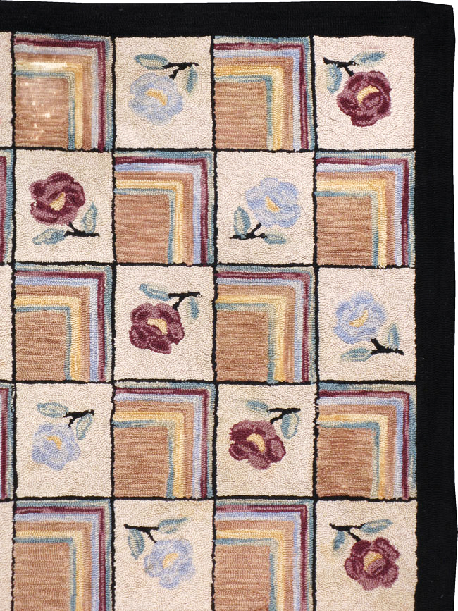 Vintage American Hook Rug, No.21736 - Gss