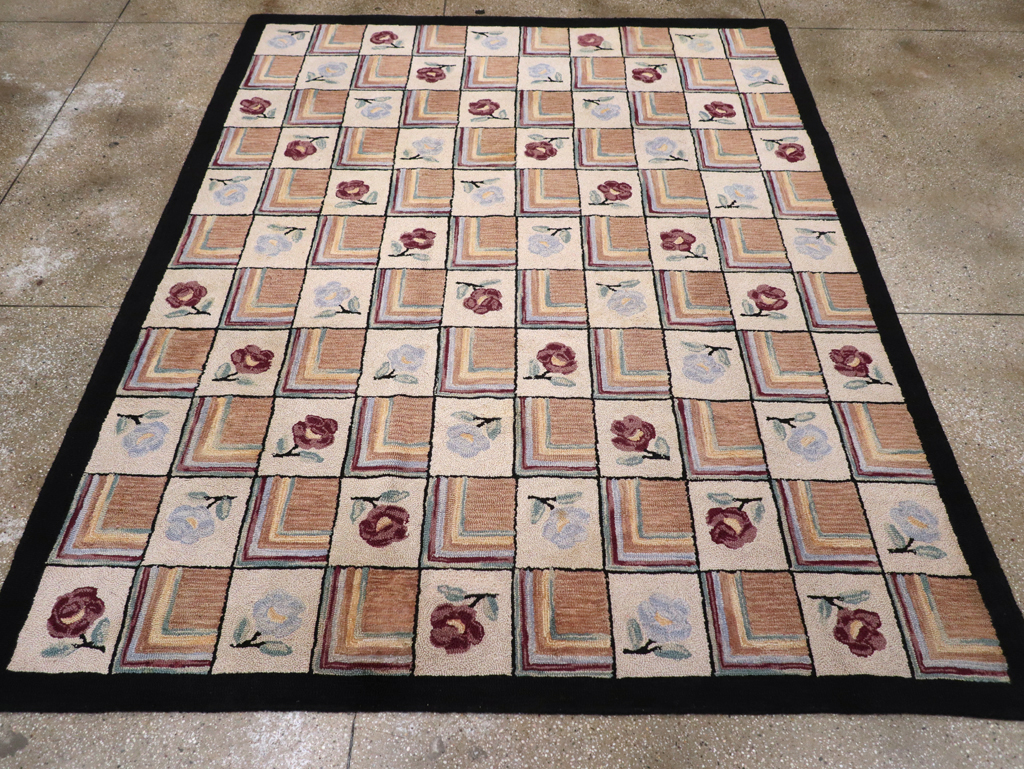 Vintage American Hook Rug, No.21736 - Gss