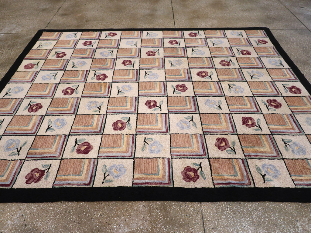 Vintage American Hook Rug, No.21736 - Gss