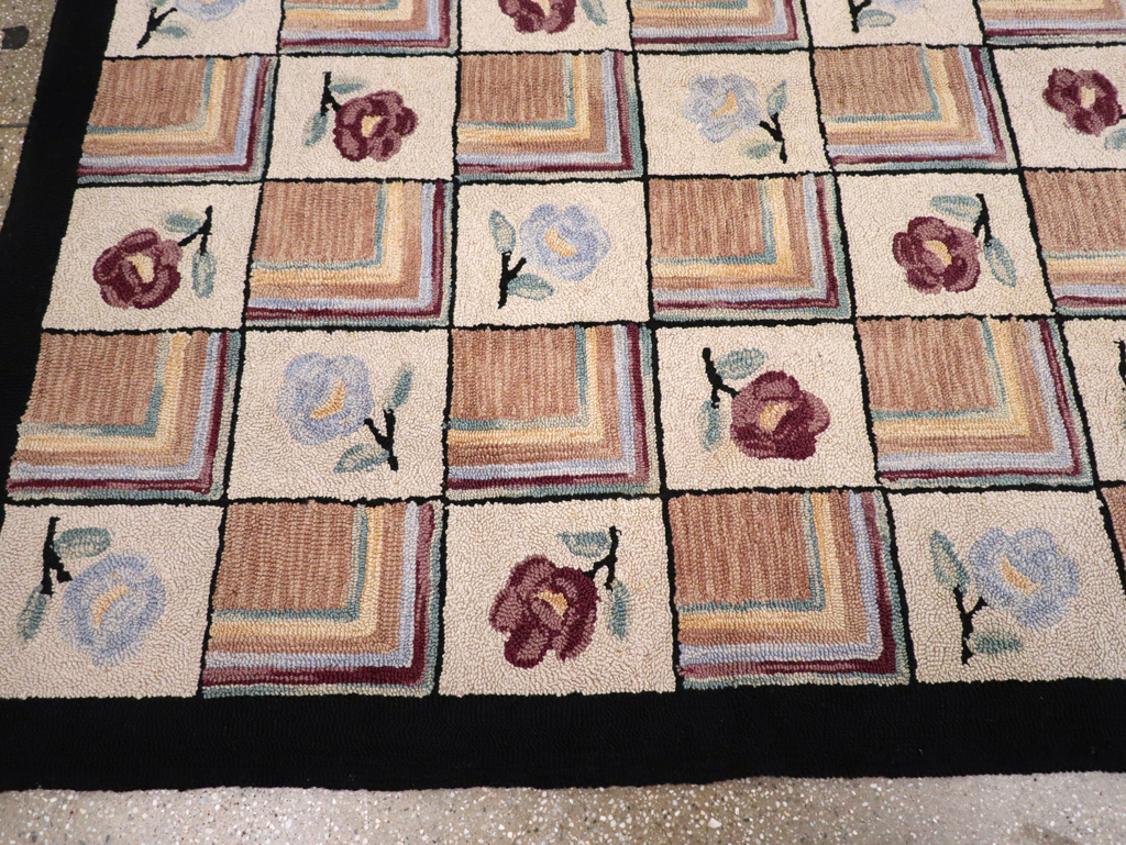 Vintage American Hook Rug, No.21736 - Gss