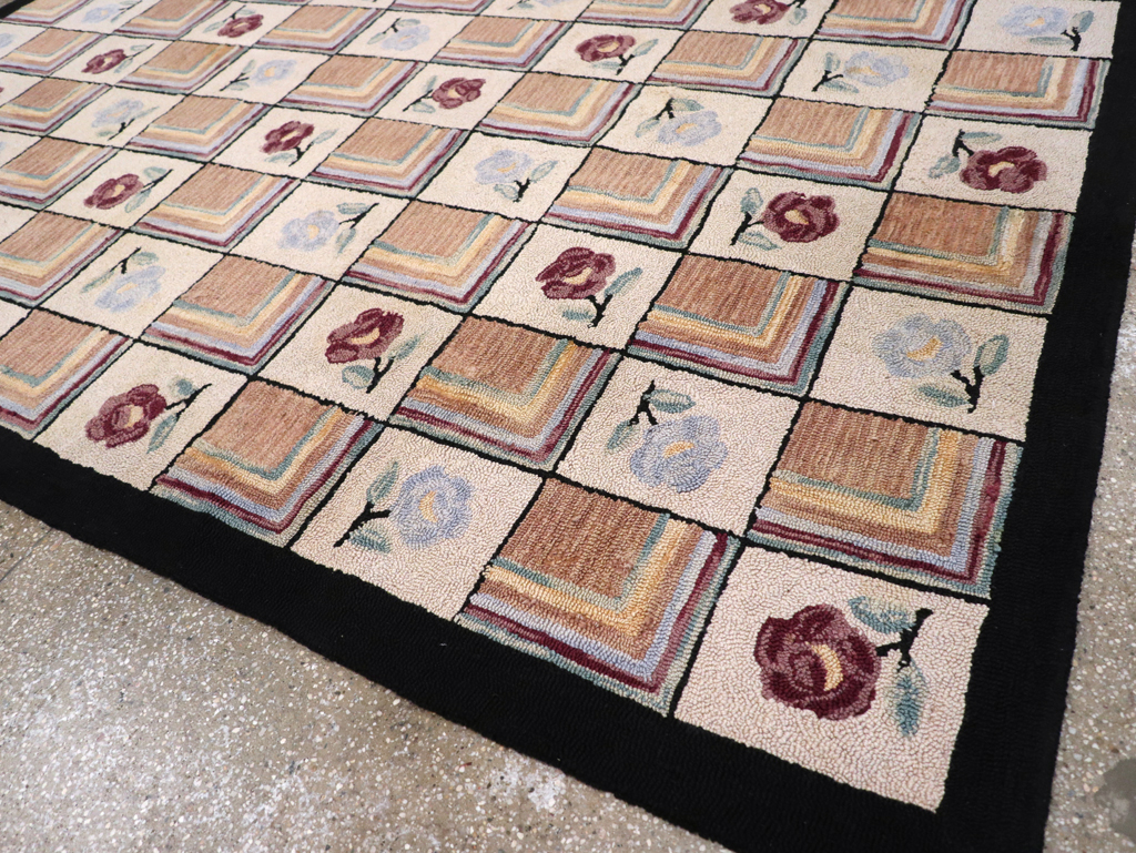 Vintage American Hook Rug, No.21736 - Gss