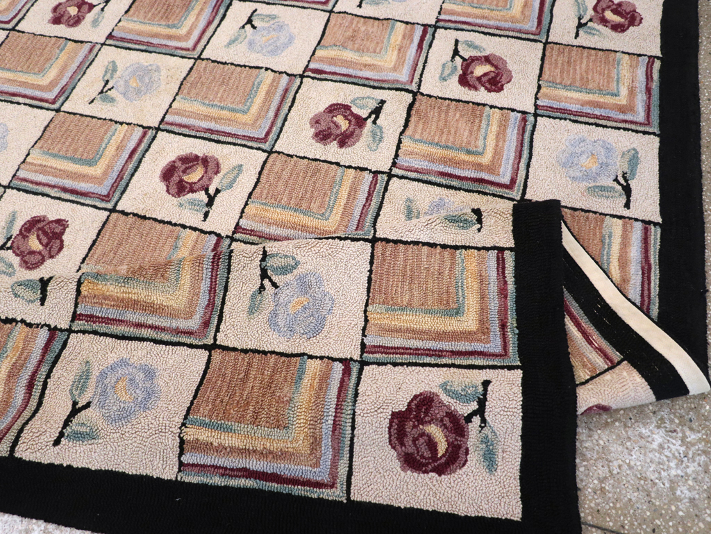 Vintage American Hook Rug, No.21736 - Gss