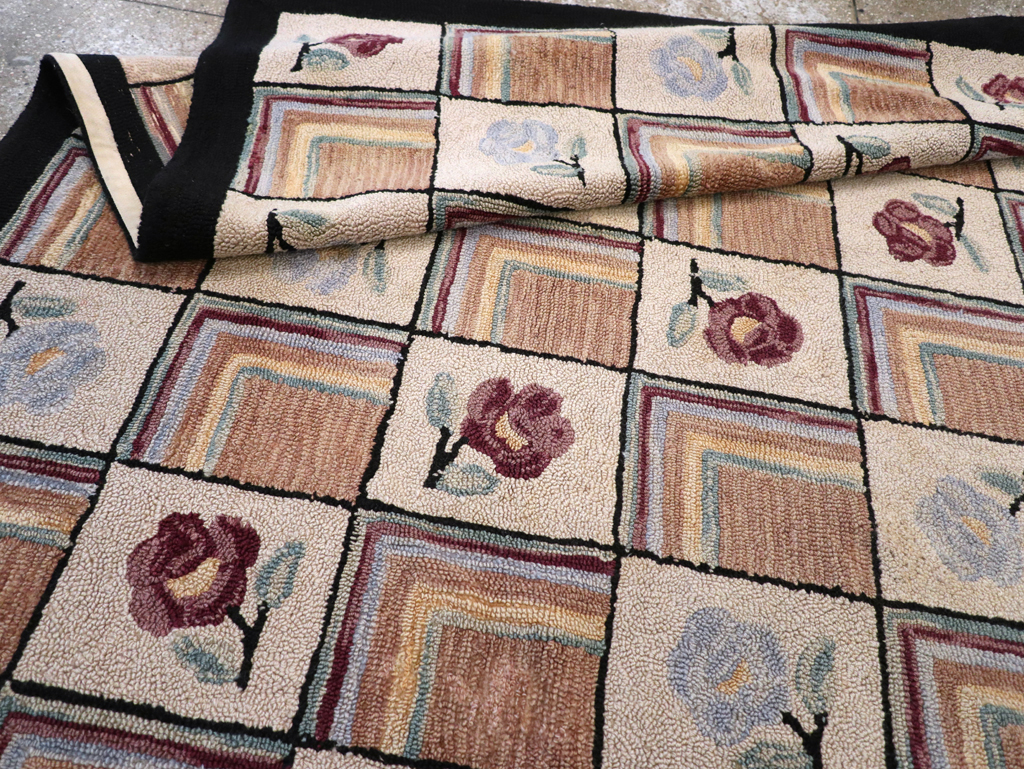 Vintage American Hook Rug, No.21736 - Gss