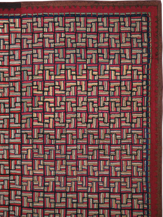 Antique American Hook Rug, No.21744 - Gss