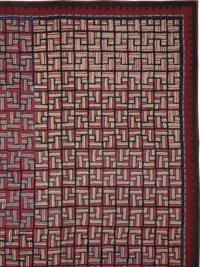 Antique American Hook Rug, No.21744 - Gss