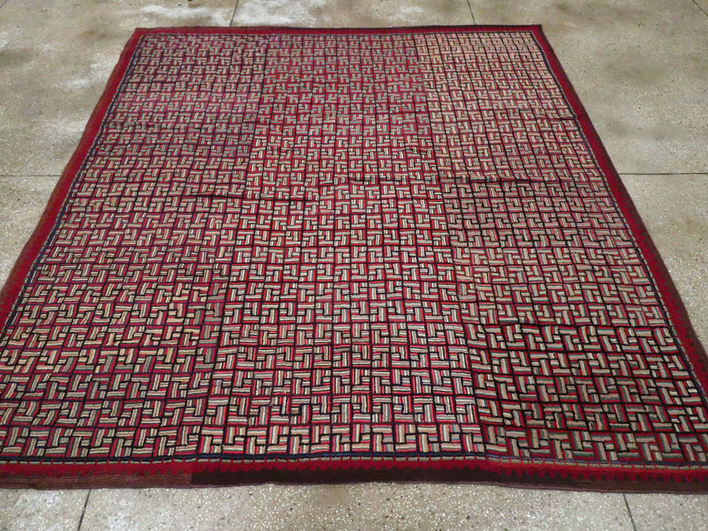 Antique American Hook Rug, No.21744 - Gss