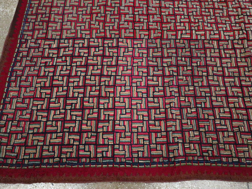Antique American Hook Rug, No.21744 - Gss