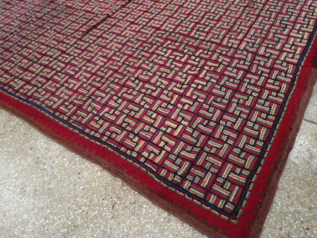 Antique American Hook Rug, No.21744 - Gss