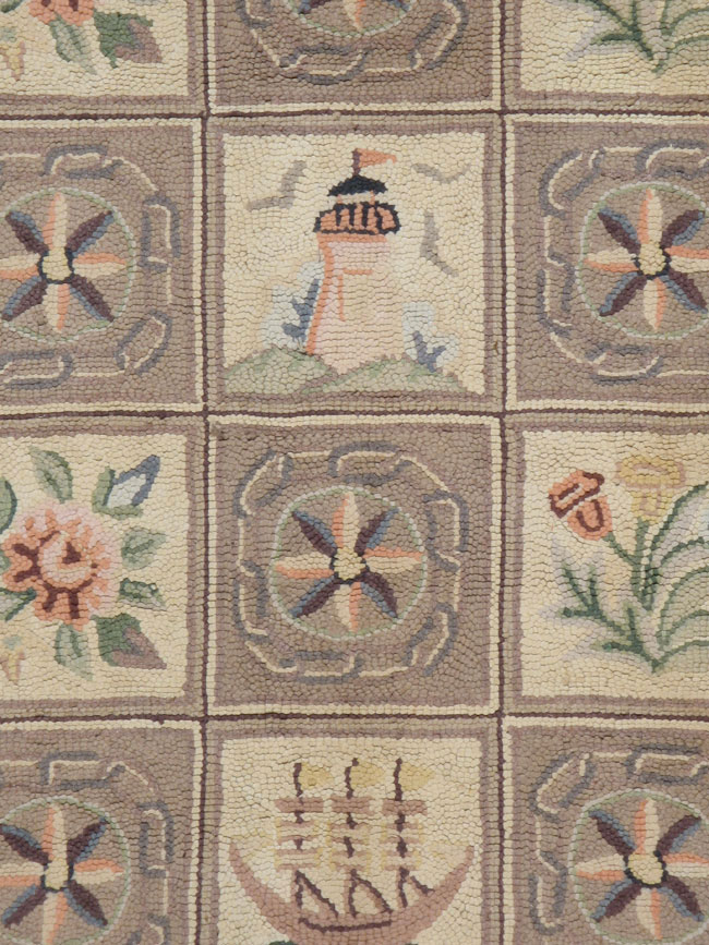 Antique American Hook Rug, No.21746 - Gss