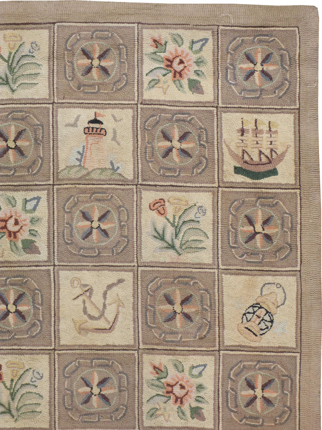 Antique American Hook Rug, No.21746 - Gss
