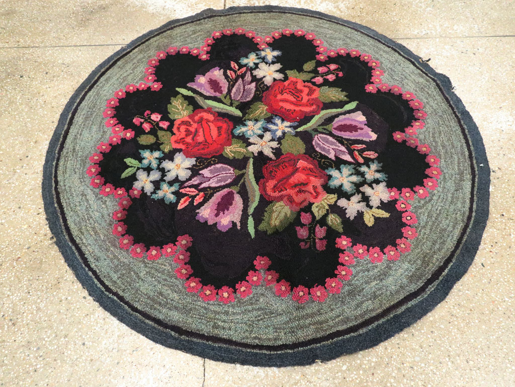 Antique American Hook Rug, No.21750 - Gss