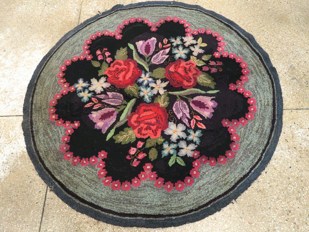 Antique American Hook Rug, No.21750 - Gss