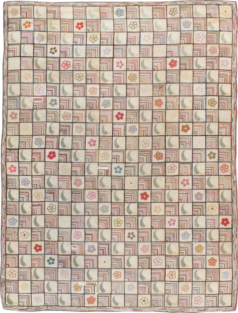 Antiqiue American Hook Rug, No.21751 - Gss