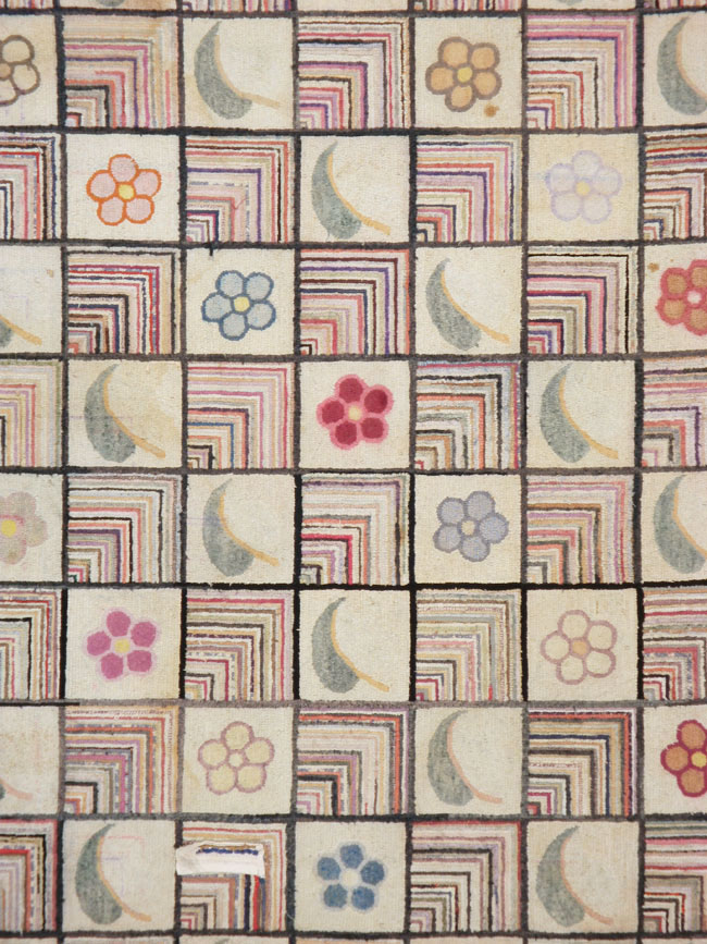 Antiqiue American Hook Rug, No.21751 - Gss