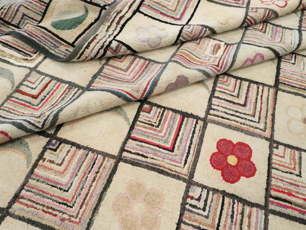 Antiqiue American Hook Rug, No.21751 - Gss