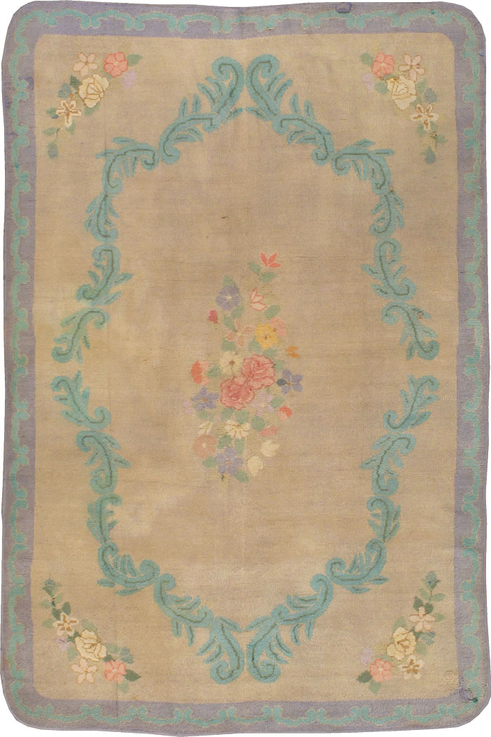 Vintage American Hooked Accent Rug, No.21754 - Gss