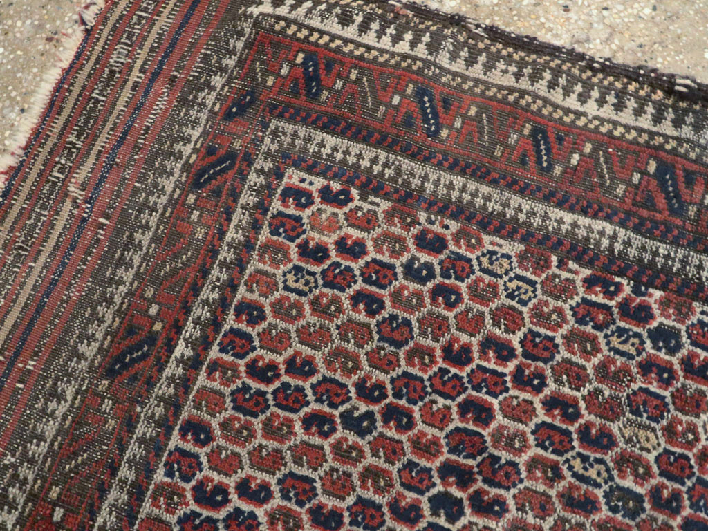 Antique Persian Baluch Distressed Rug, No.21760 - Gss