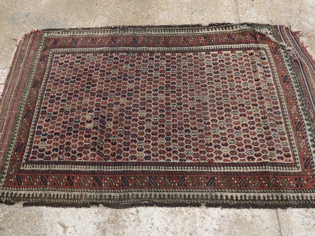 Antique Persian Baluch Distressed Rug, No.21760 - Gss